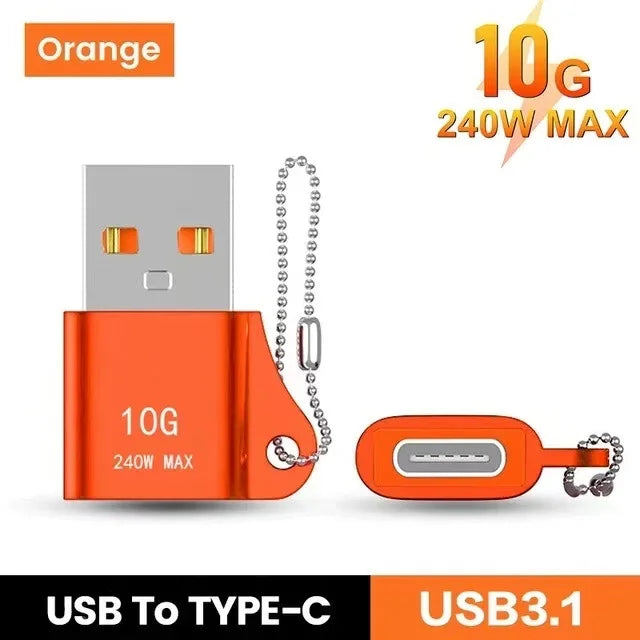 Adaptador USB a Type-C OTG 10A - Carga Rápida y Transferencia de Datos