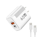 Cargador GaN 65W USB-C PD - Carga Rápida Dual Port EU/US