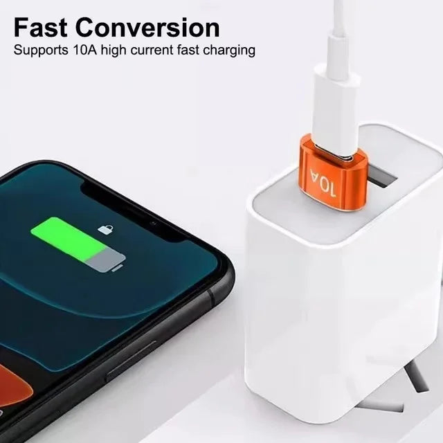 Adaptador USB a Type-C OTG 10A - Carga Rápida y Transferencia de Datos