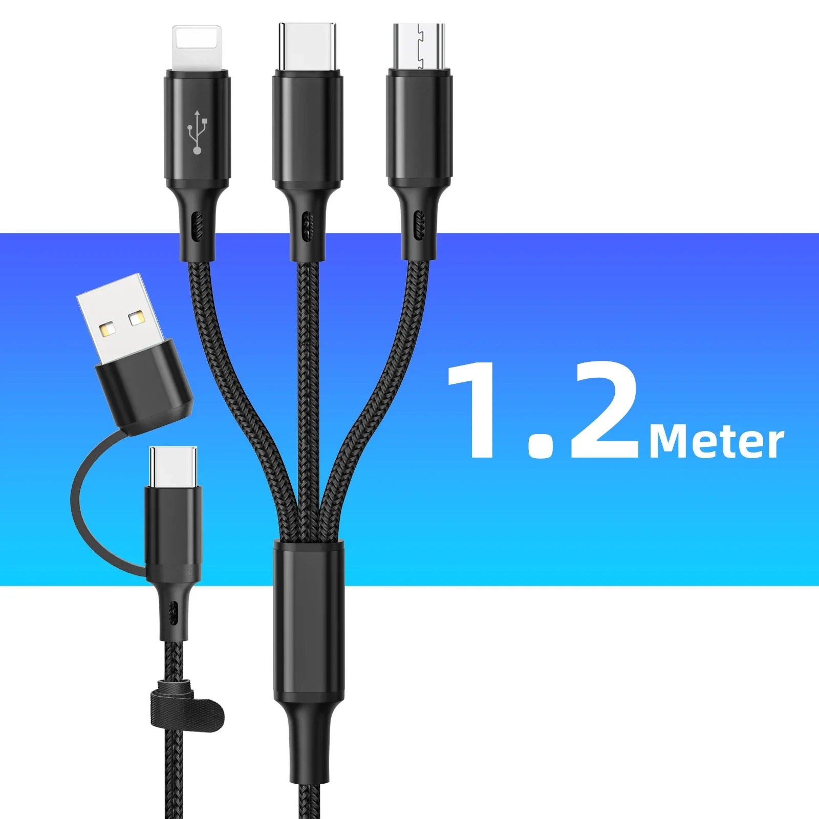 Cable 3 en 1 Carga Rápida | Lightning Type-C Micro USB