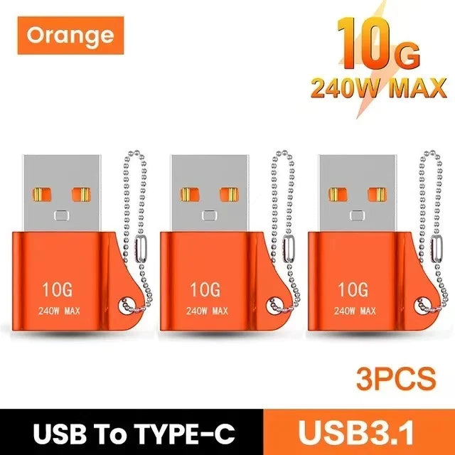 Adaptador USB a Type-C OTG 10A - Carga Rápida y Transferencia de Datos