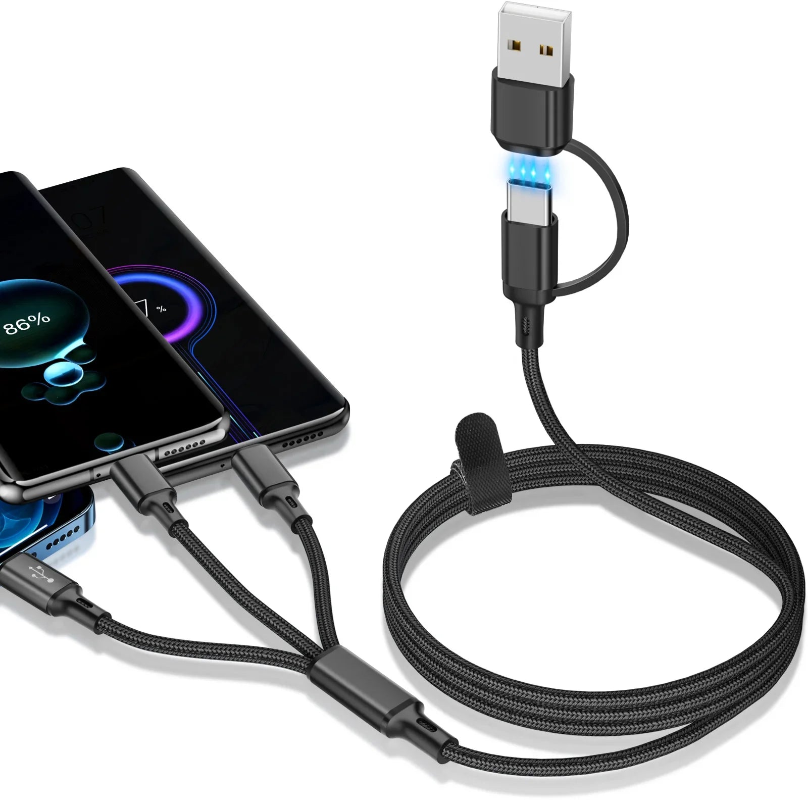 Cable 3 en 1 Carga Rápida | Lightning Type-C Micro USB