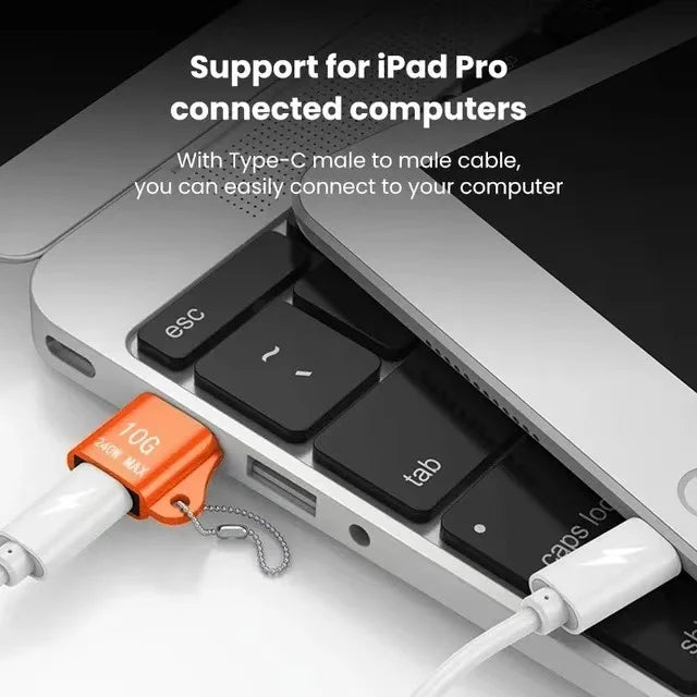 Adaptador USB a Type-C OTG 10A - Carga Rápida y Transferencia de Datos